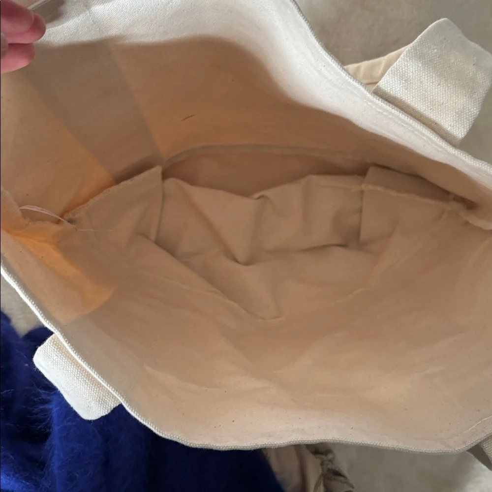 Cream Tote Bag Heavy Thick Construction NWOT - Picture 3 of 6